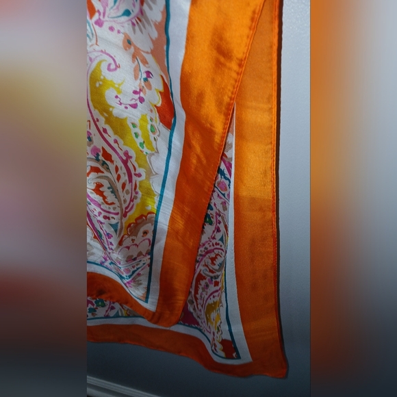 Pretty Persuasions women's OS orange paisley cover-up caftan NWT b… - Picture 4 of 7